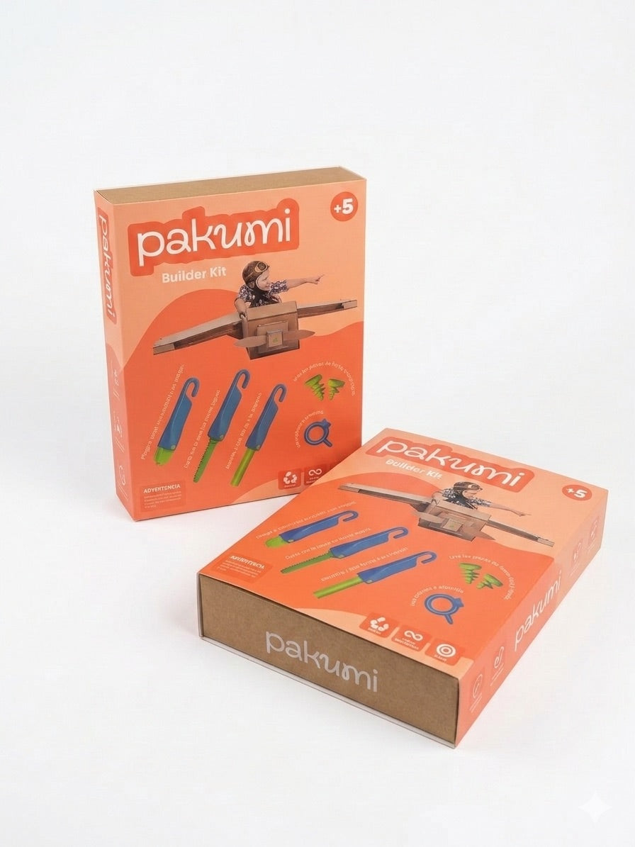 Pack 2 x Pakumi Builder Kit - Kit de Herramientas para construir en cartón